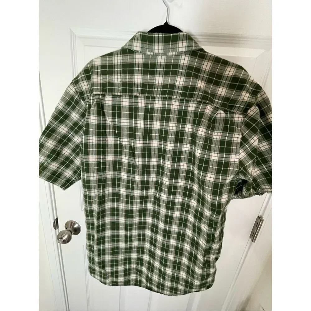 Carhartt mens shirt sleeve button down plaid shirt large